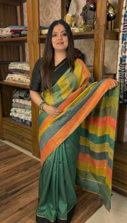 Multi-Colour Designer Crepe Saree