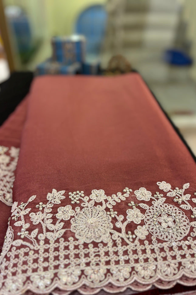 Designer crepe tissue saree