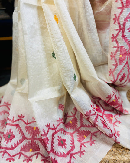 Tussar jamdani saree