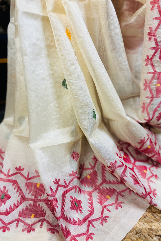 Tussar jamdani saree