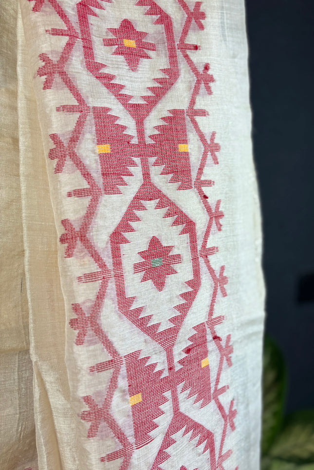 Tussar jamdani saree