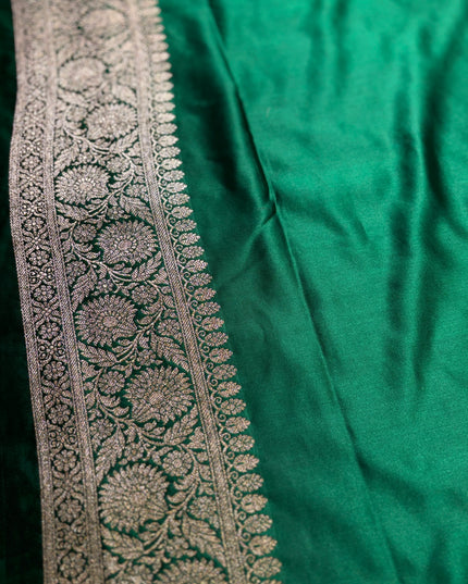 Green and golden mashru katan benarasi saree