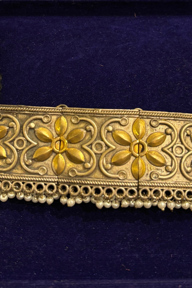 Dual toned silver replica choker