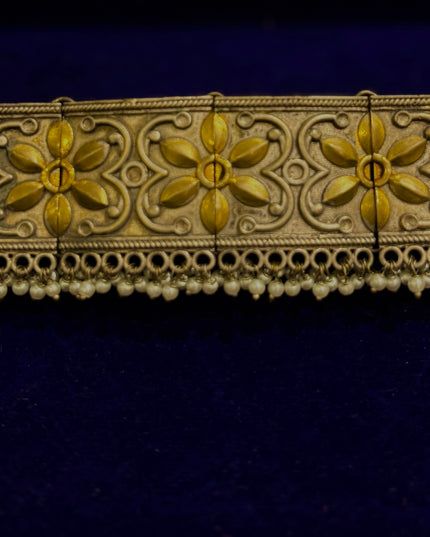 Dual toned silver replica choker