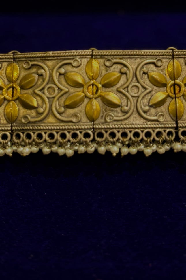 Dual toned silver replica choker