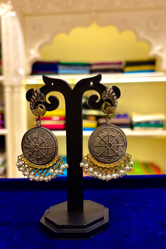 Dual toned silver replica rarrings