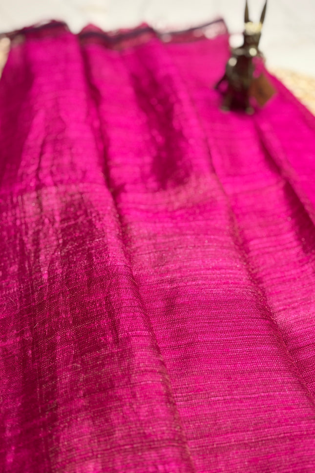 Fuchsia Pink Pure Resham Sequence Saree