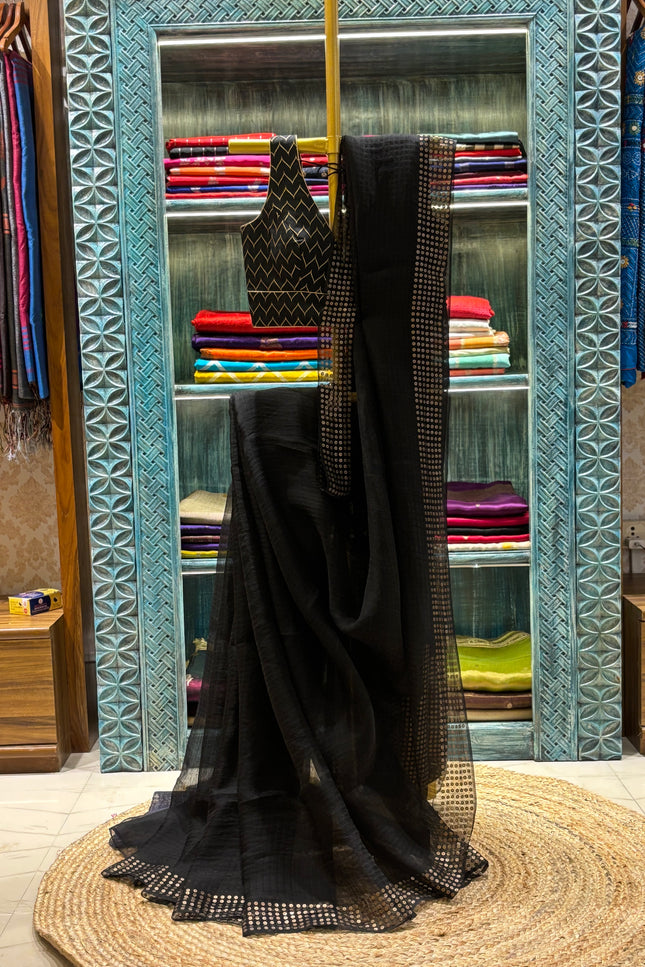 Black Resham Sequence Saree