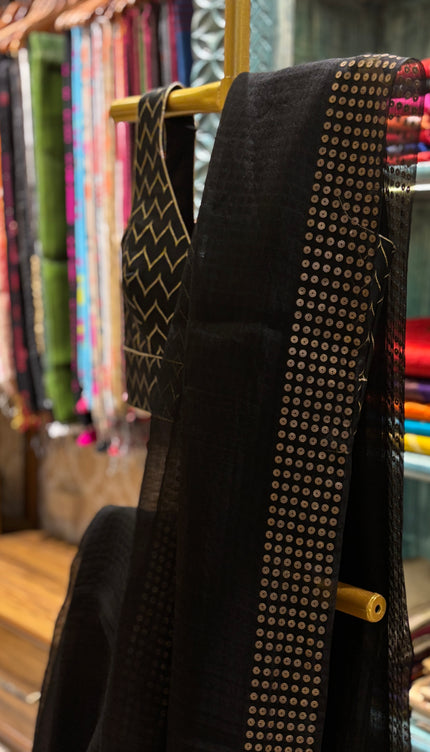 Black Resham Sequence Saree