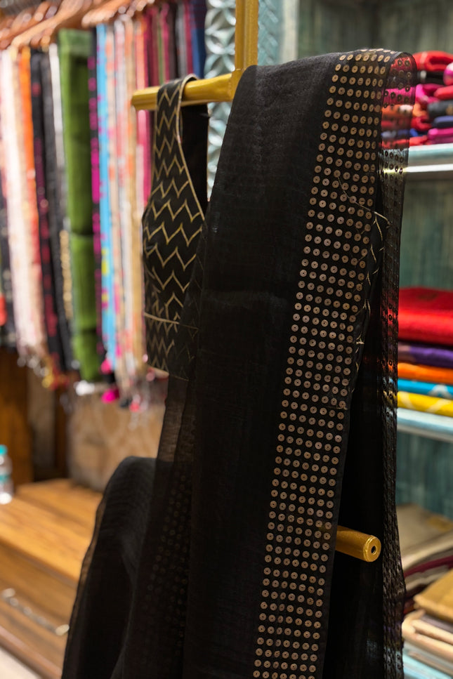 Black Resham Sequence Saree