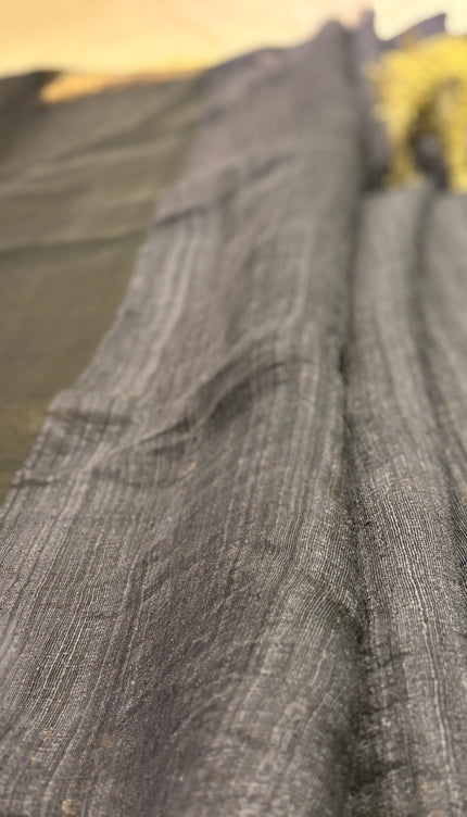 Black Resham Sequence Saree with blouse piece