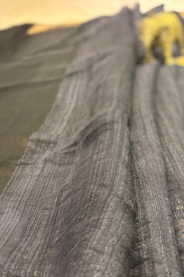 Black Resham Sequence Saree with blouse piece