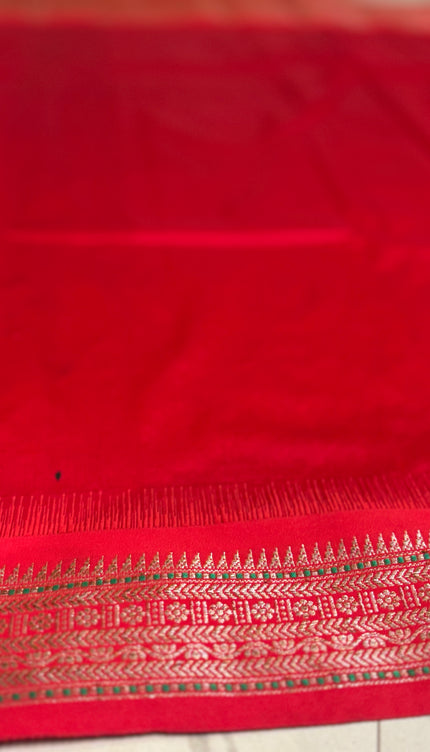 Silk _ Pure  Semi Purple coloured Katan Benarasi