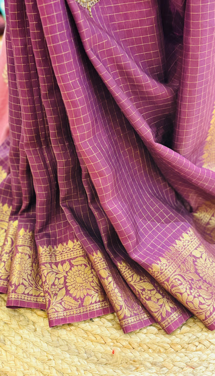 Designer Purple Crepe Saree with Elegant Embroidery