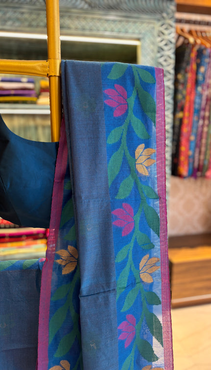 Bengal Handloom _ Blue. Cotton Tissue