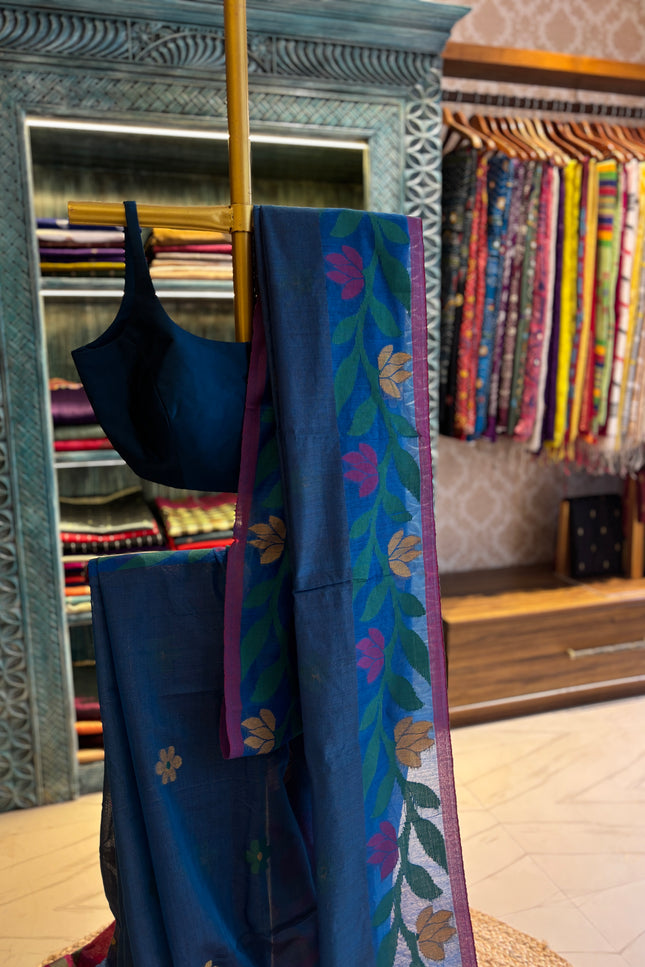 Bengal Handloom _ Blue. Cotton Tissue