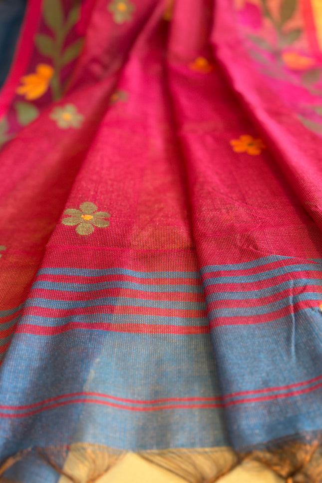 Bengal Handloom _ Blue. Cotton Tissue