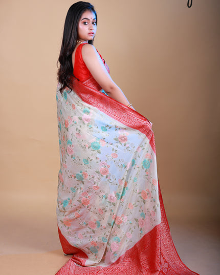 Georgette saree allover jaal work