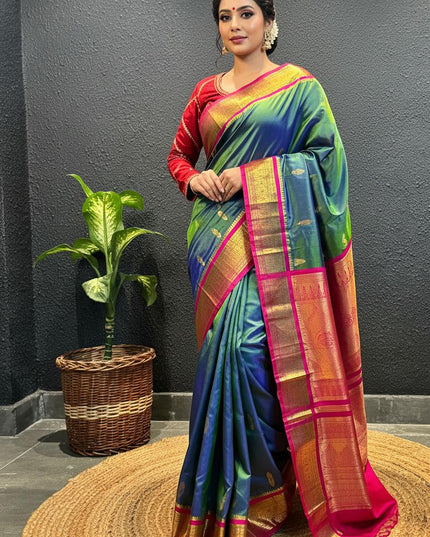 Green kanjeevaram saree
