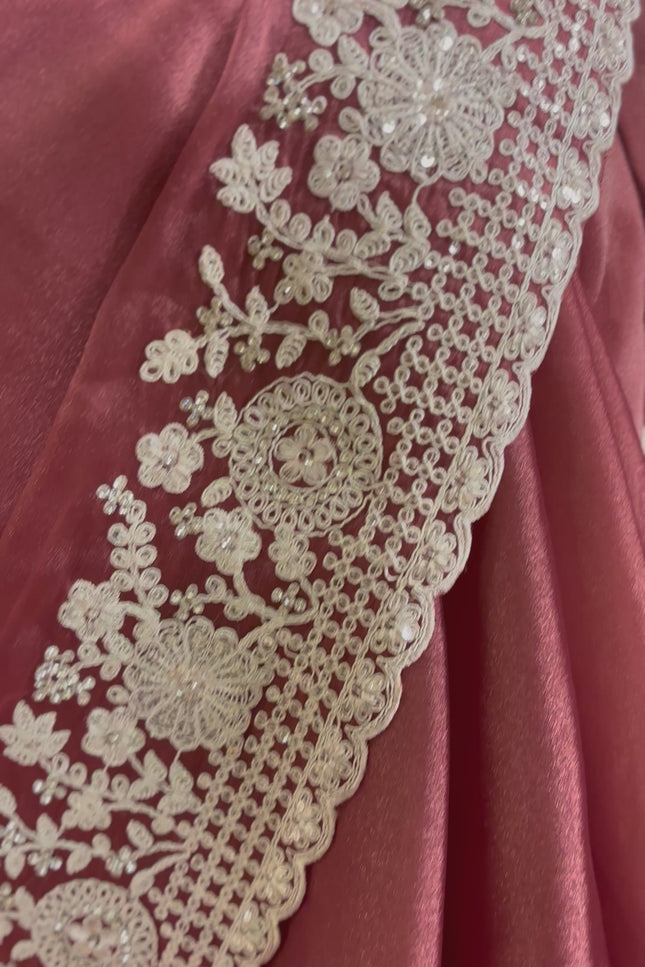 Designer crepe tissue saree