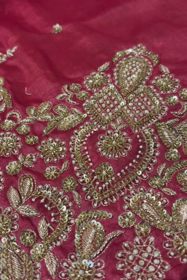 Red Tussar Silk Zardosi Designer Saree with Blouse Piece | Bridal & Wedding Wear