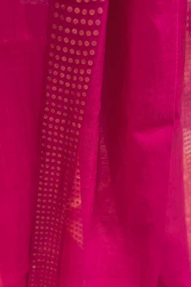 Fuchsia Pink Pure Resham Sequence Saree