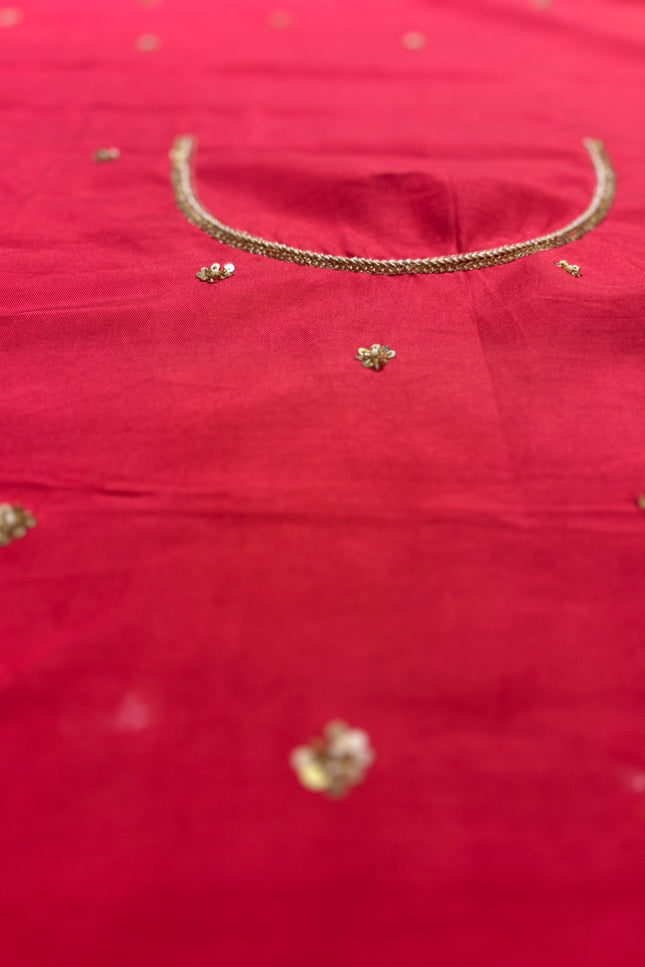 Red Tussar Silk Zardosi Designer Saree with Blouse Piece | Bridal & Wedding Wear